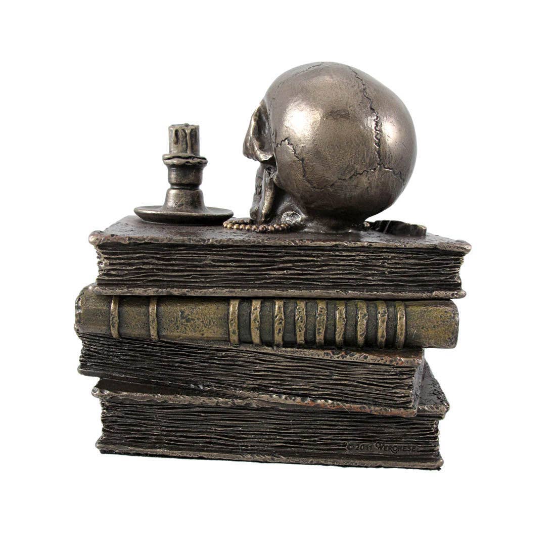 Bronze Wizard’s Study Books and Skull Trinket Stash Box