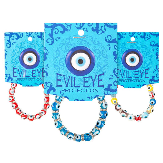 Evil Eye Beaded Bracelets: Light Blue