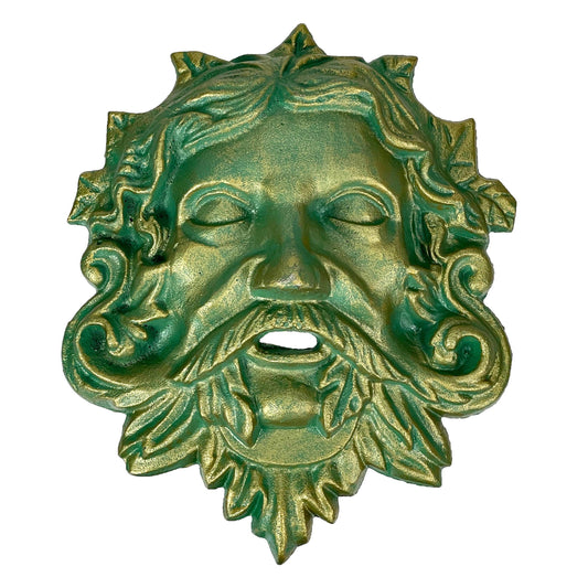 Cast Iron Verdigris Green Man Wall Decor