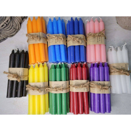 Set of 10 Candles 5" chime unscented spell candles pack: Black