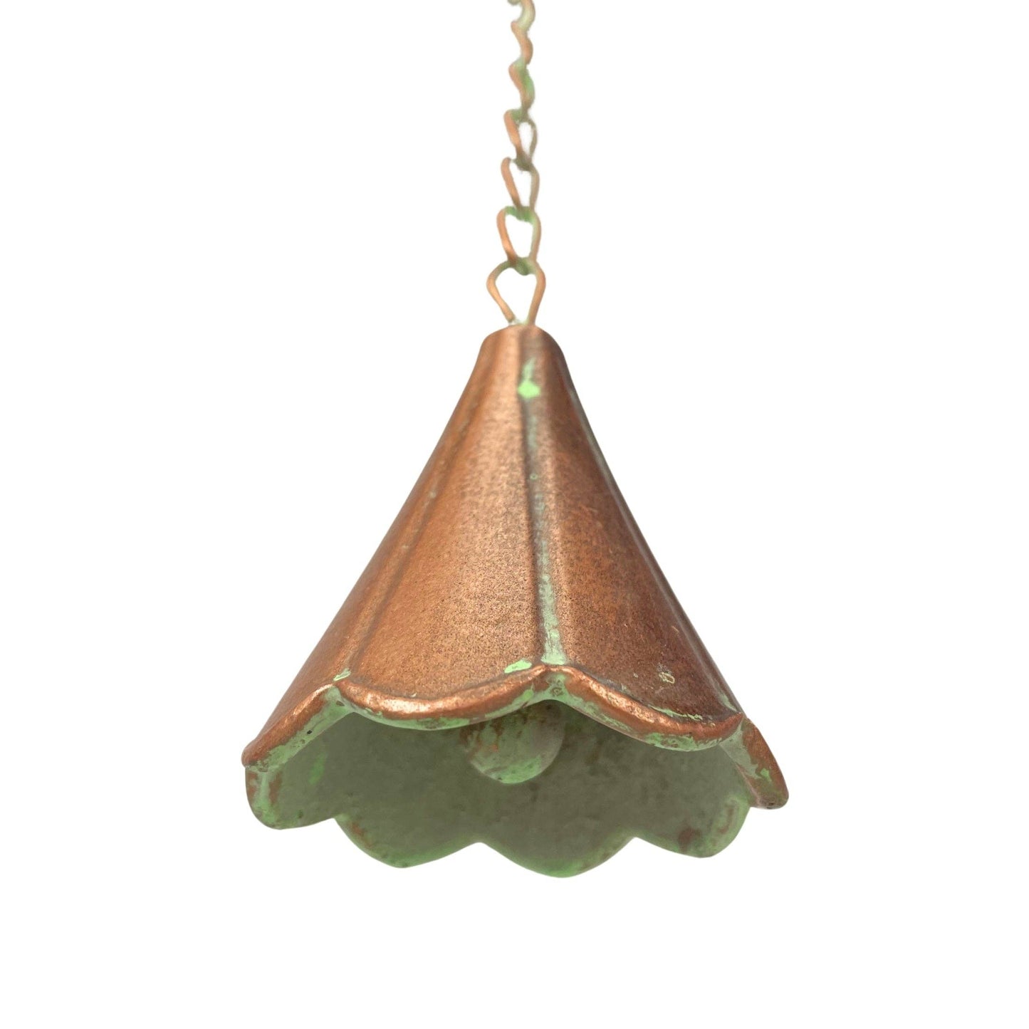 80-Inch Metal Rain Chain with Celestial Crescent Moon & Sun: Copper