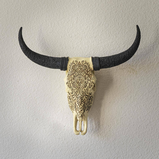 Carved Cow Decorative Skull