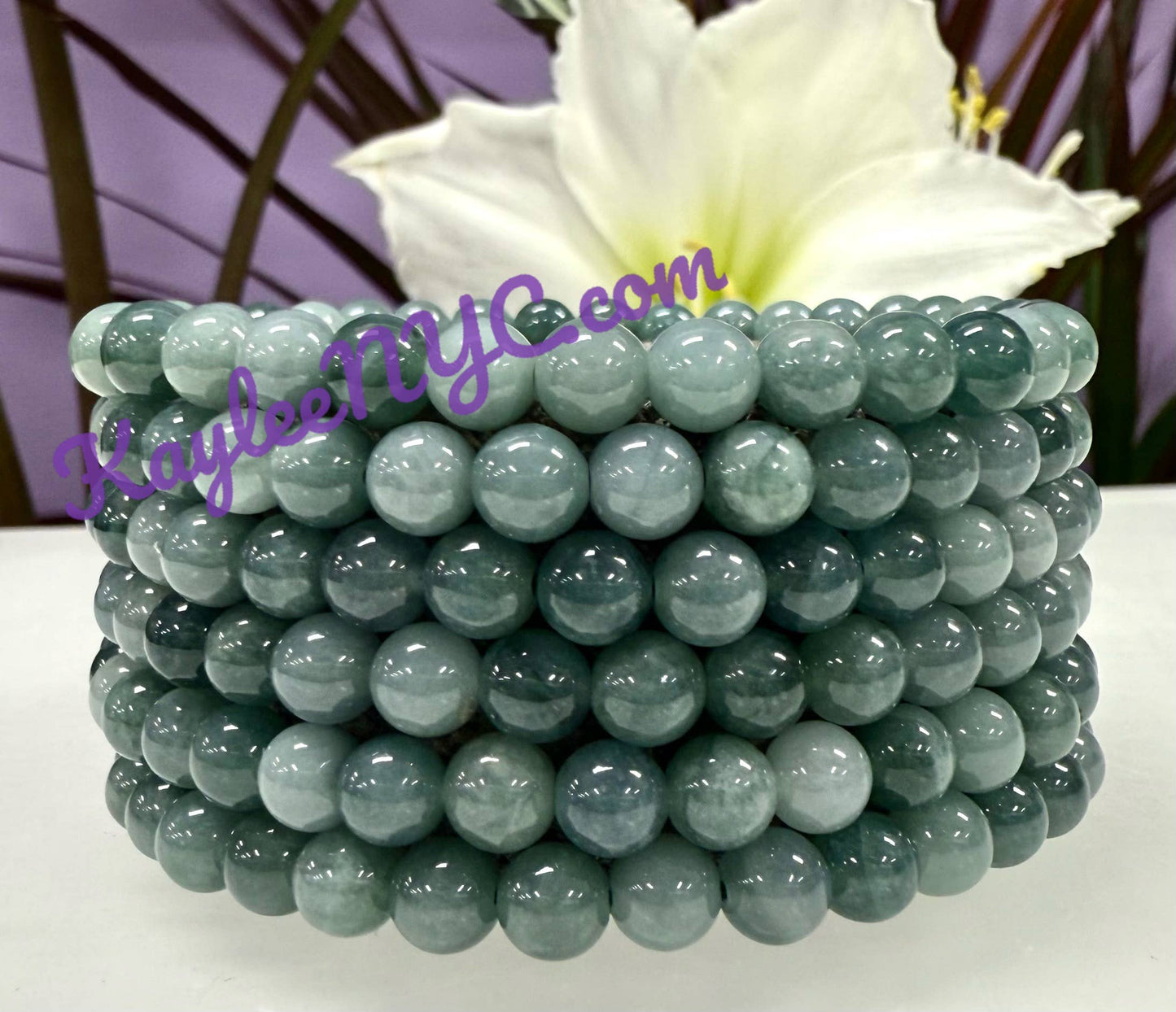 Natural Jade Jadeite 6mm Crystal Healing Stretch Bracelet