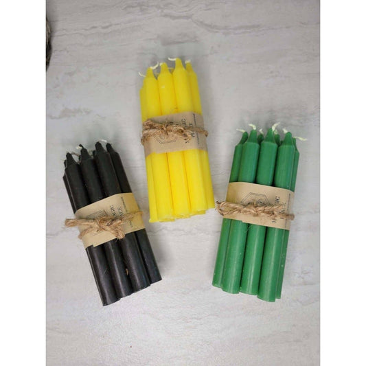 Set of 10 Candles 5" chime unscented spell candles pack: Green