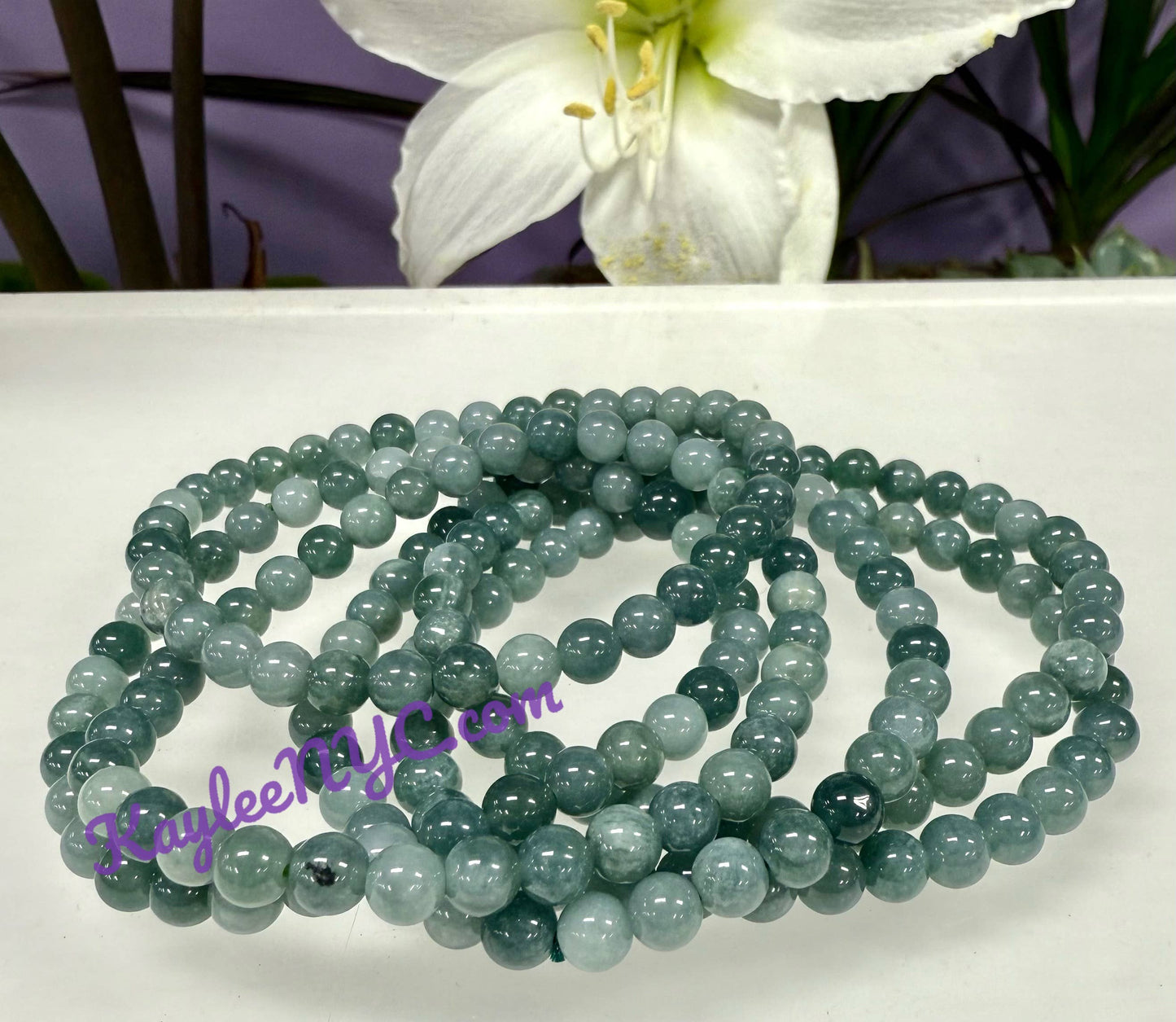 Natural Jade Jadeite 6mm Crystal Healing Stretch Bracelet