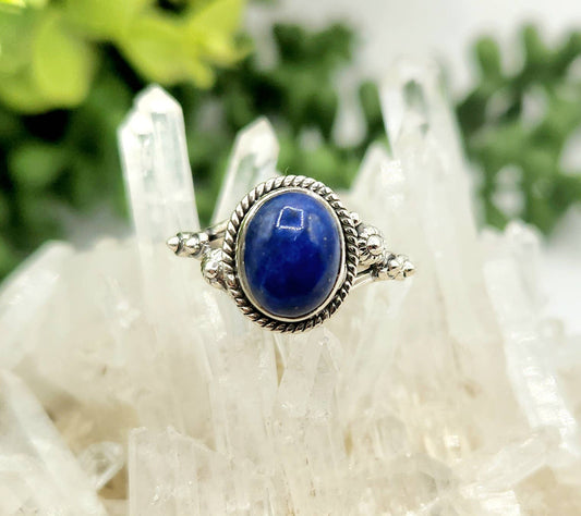 Lapis Lazuli Gemstone Sterling Silver (925) Ring: 10
