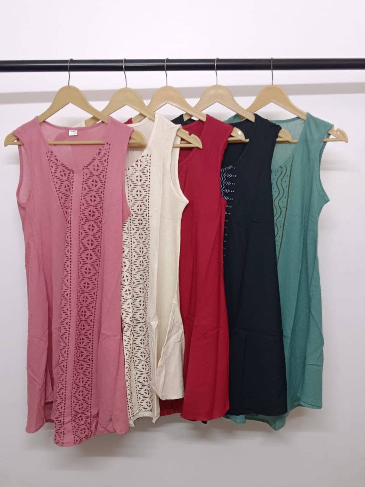 Women's Organic Cotton Batik Print Sleeveless Midi Dress Mix