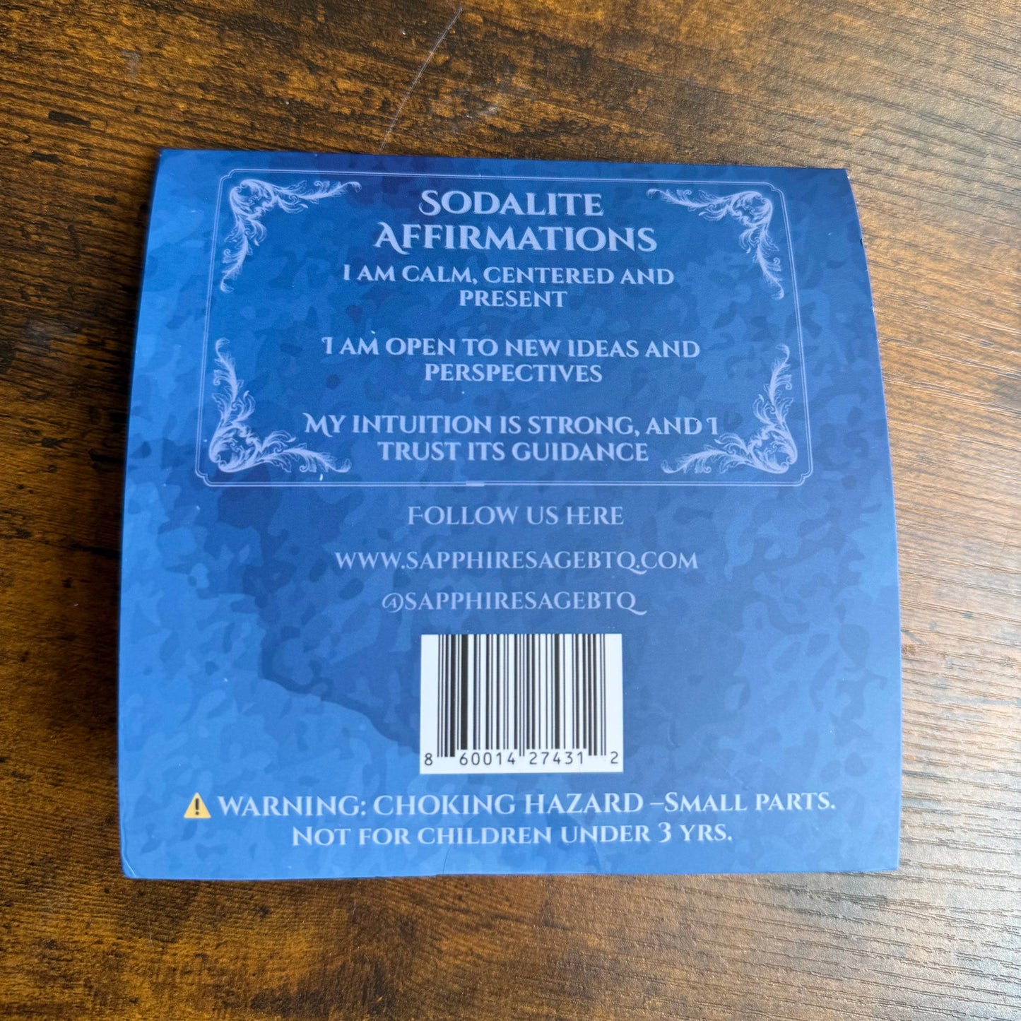 Crystal Bookmark – Sodalite