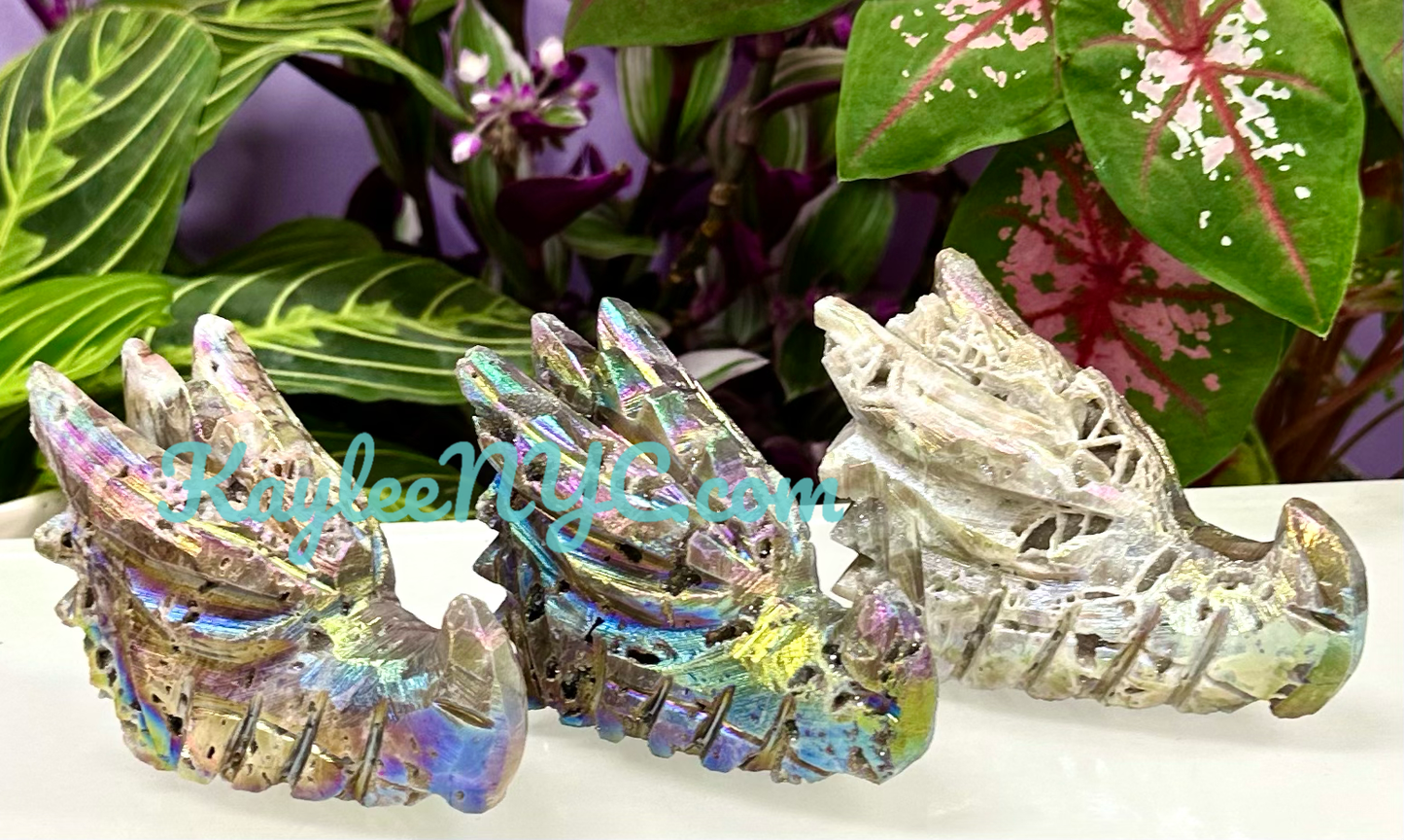 3-4 PCs Aura Sphalerite Dragon Head Crystal Healing