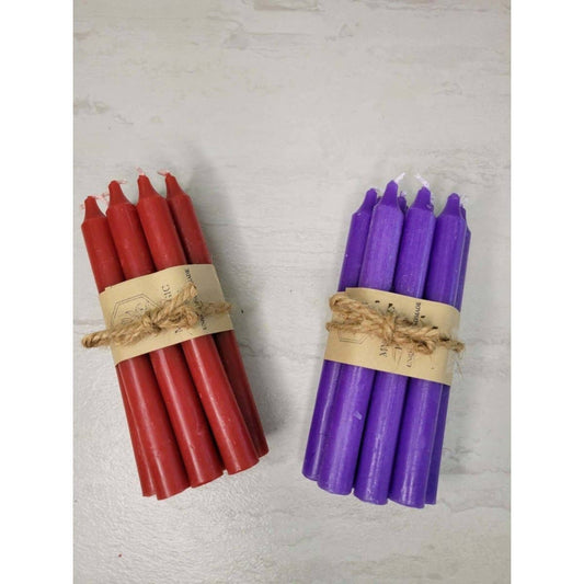 Set of 10 Candles 5" chime unscented spell candles pack: Red