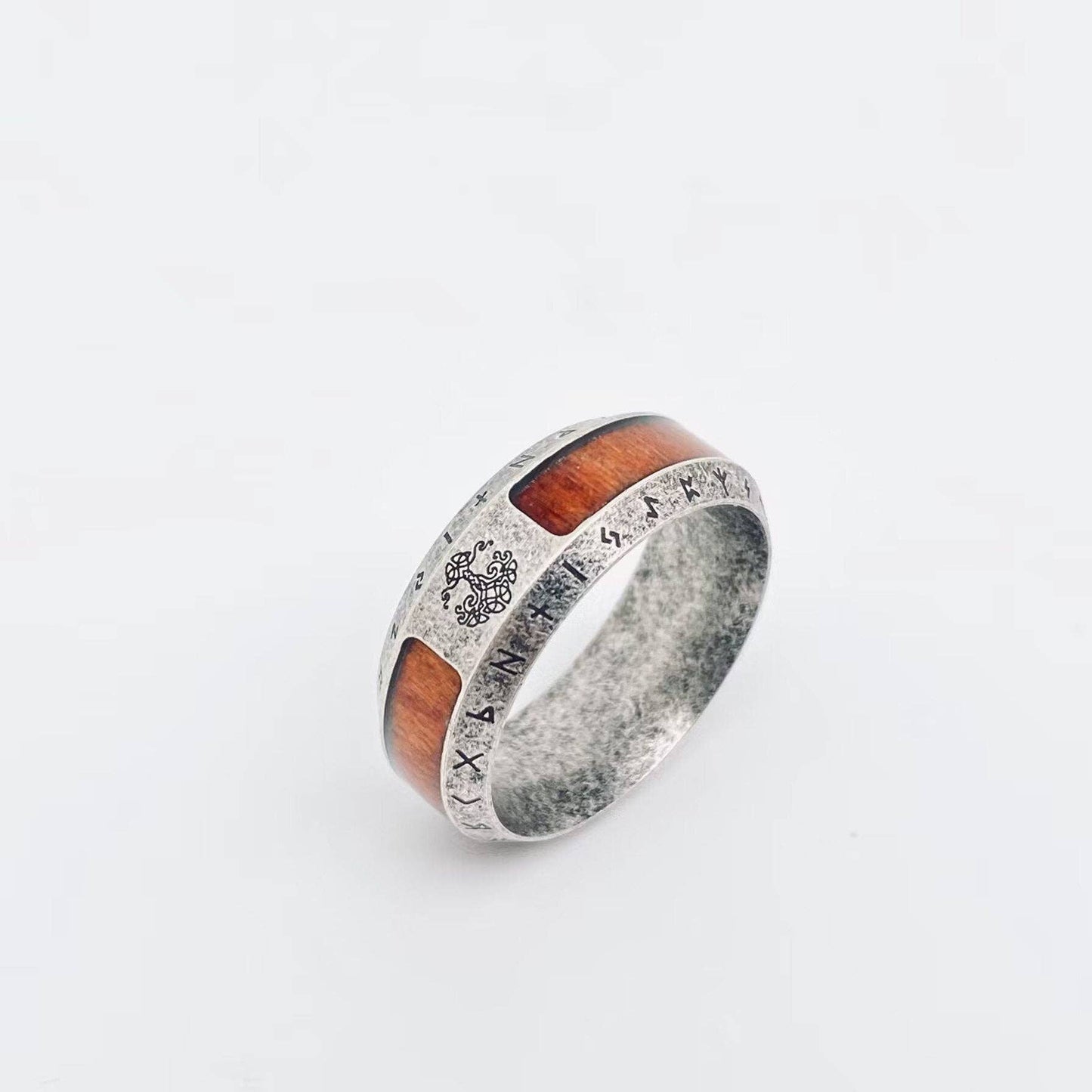 Tree of Life Rune Stainless Steel Men's Ring - MJ/MR: 10