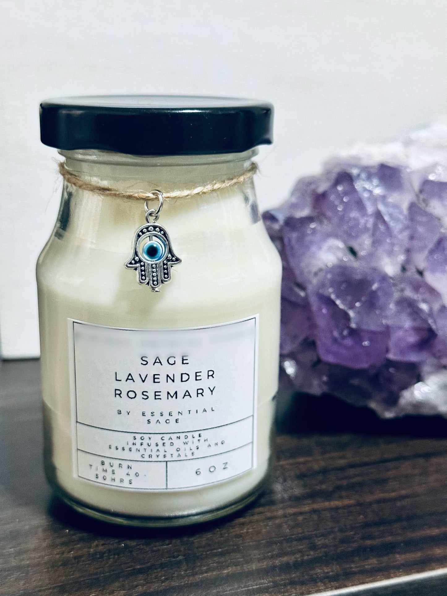 Candles With Crystals on top!: Lavender