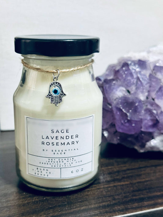 Candles With Crystals on top!: Lavender